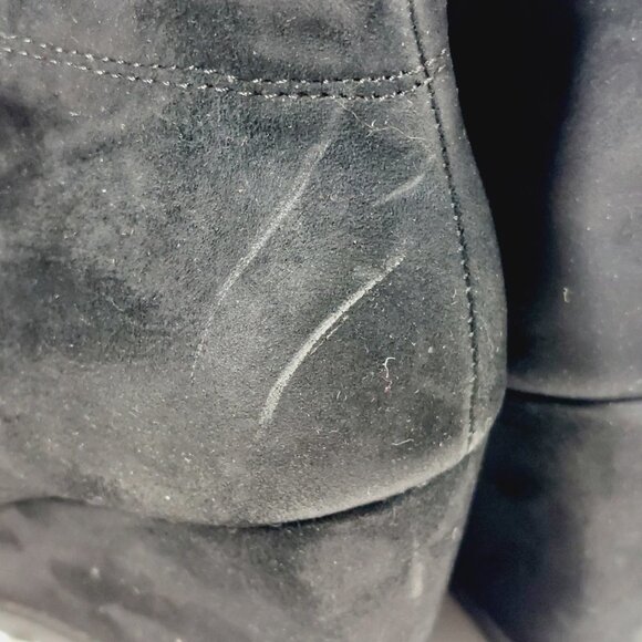 Gentle Souls by Kenneth Cole Black Suede Leather Lace Up Wedge Ankle Boots H552 - Picture 8 of 11